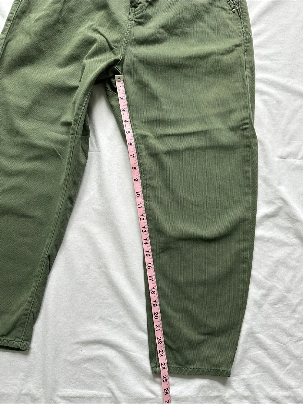 Zara Green Paperbag Waist Tapered Pants - Picture 3 of 9
